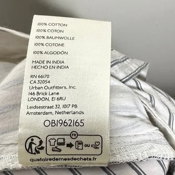 FREE PEOPLE Good Call Striped High-Waist Wide Leg Trouser Gray Sz S $108 {PP34} - Picture 5 of 5